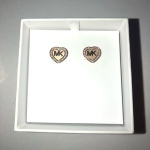 Michael Kors Rose Gold Heart Earrings